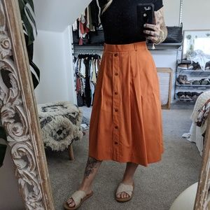 Orange button down skirt